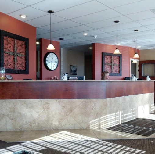 Welcoming reception area at Powers Dental Group in Colorado Springs providing family, cosmetic, and emergency dental care